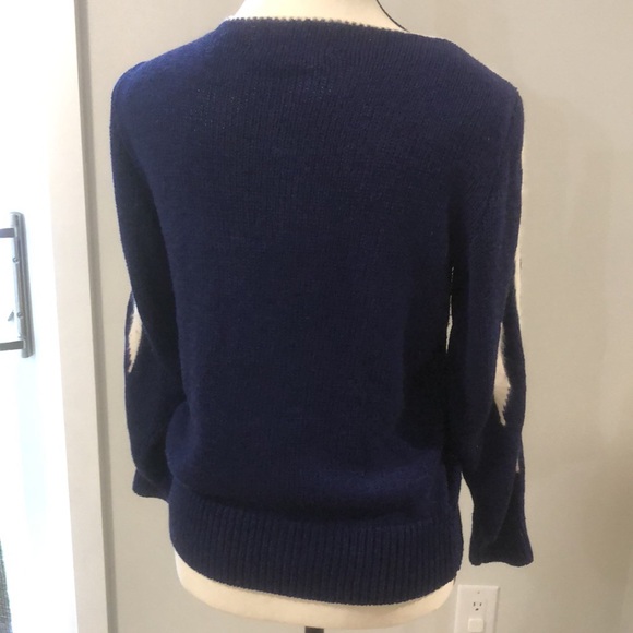 Vintage Franco Valeri Size Medium Blue and Cream - Picture 5 of 6